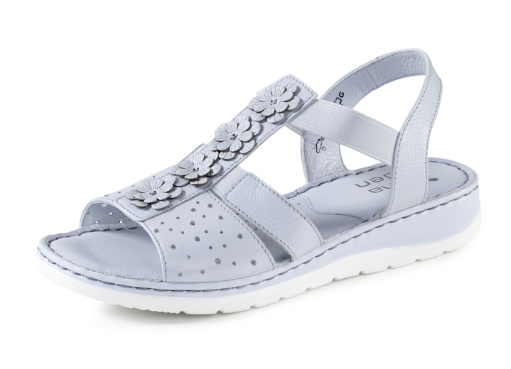 Sandaletten & Pantoletten - ELENA EDEN, sommerliche Damen-Sandalen, Weite G, aus Leder, in Größe 036 bis 042, in Farbe BLEU Ansicht 1