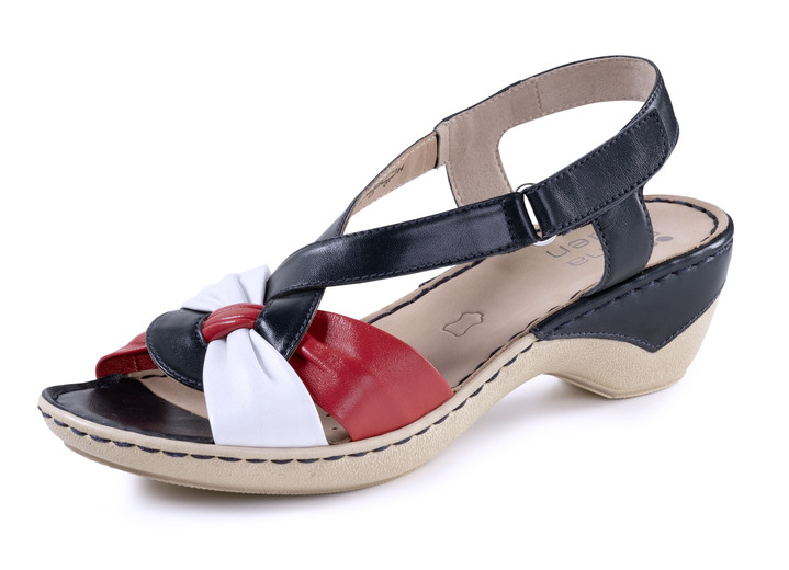 Sandaletten & Pantoletten - ELENA EDEN Sandalette aus Nappaleder, in Größe 3 1/2 bis 8, in Farbe BLAU-WEISS-ROT Ansicht 1