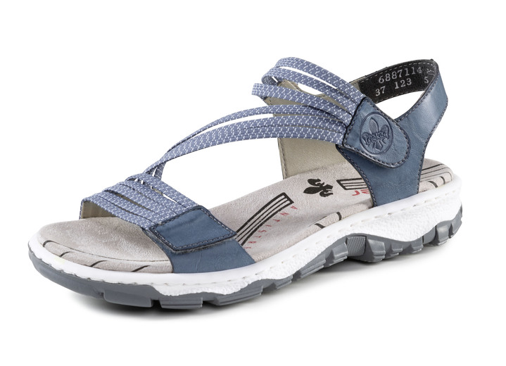 Sandaletten & Pantoletten - Rieker Sandale mit praktischen Elastik-Bandagen, in Größe 036 bis 042, in Farbe BLAU Ansicht 1