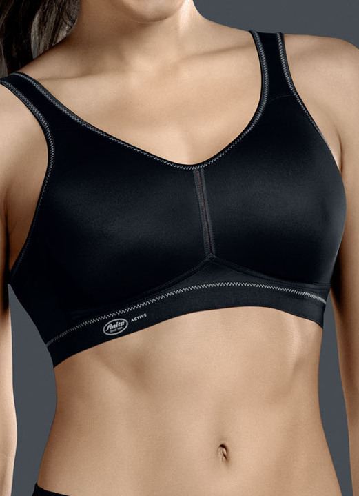Sport-BH - Anita Sport-BH aus atmungsaktivem Material, in Größe 075 bis 100, in Cup F, in Farbe SCHWARZ Ansicht 1