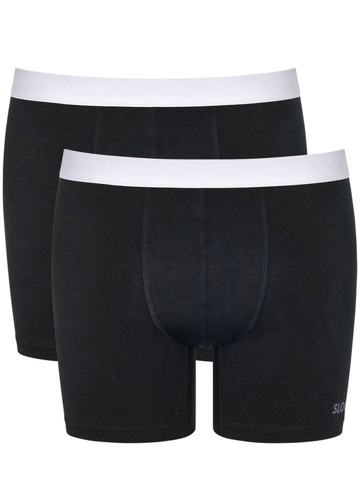 Unterhosen - Sloggi, Zweierpack Pants mit Elastikbund, in Größe L bis XXL, in Farbe SCHWARZ Ansicht 1