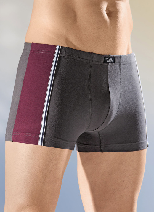 Unterhosen - Viererpack Pants mit Dehnbund Unterhosen - Viererpack Pants mit Dehnbund, in Größe 3XL (9) bis XXL (8), in Farbe 2X ANTHRAZIT-BORDEAUX, 2X SCHWARZ-BLAU