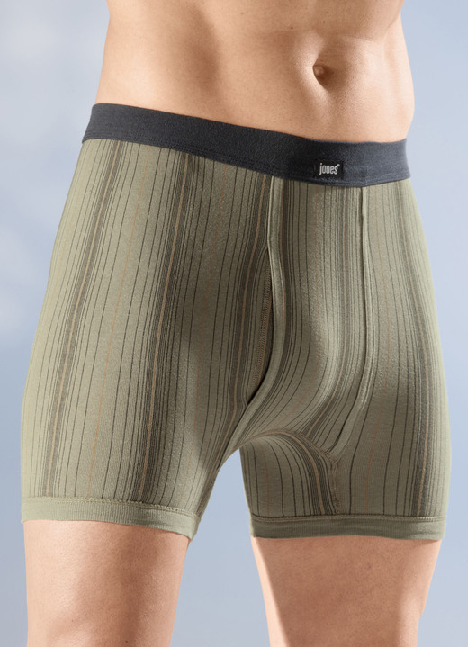Unterhosen - Viererpack Unterhosen mit Softbund, in Größe 005 bis 014, in Farbe 2X OLIV-BUNT, 2X DUNKELGRAU-BUNT