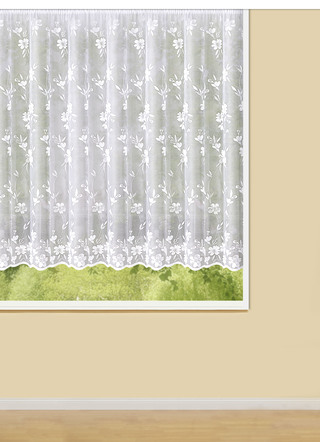 Blumenfenster-Vorhang Blumenranke mit Universalschienenband