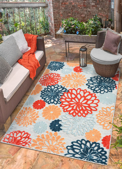 Modern - Brücken und Teppiche mit wunderschönen Blumendesign, in Größe 113 (Brücke, 80x150 cm) bis 288 (Teppich, 240x320 cm), in Farbe BUNT Ansicht 1