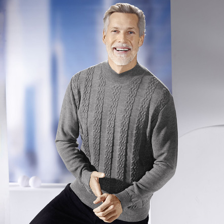 Modischer Pullover mit Stehkragen in 3 Farben