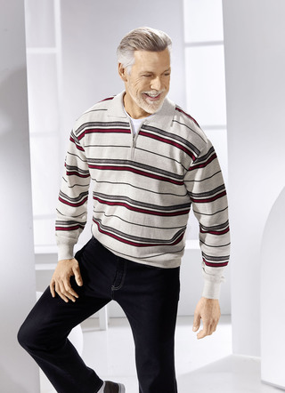Polopullover mit kurzem Reissverschluss in 2 Farben