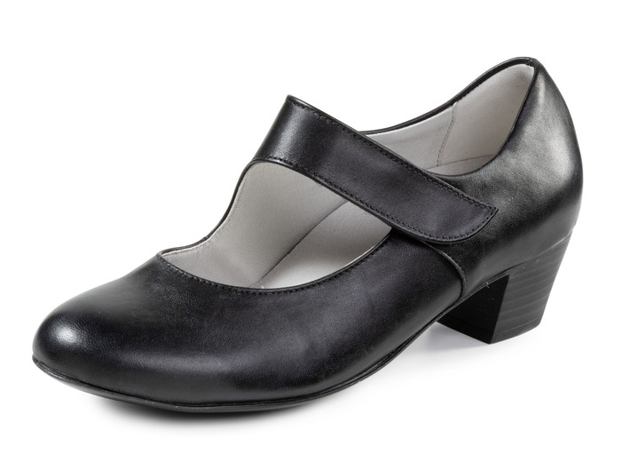 Weite H - Waldläufer, elegante Damen-Pumps, Weite H, mit herausnehmbarem Fussbett, in Größe 075 bis 8, in Farbe SCHWARZ Ansicht 1