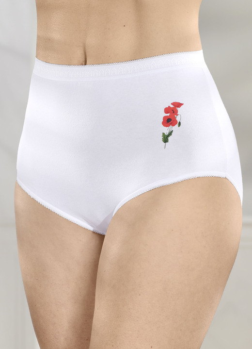 Slips - Fünferpack Slips mit Blumenmotiv, in Größe 040 bis 060, in Farbe 5X WEISS Ansicht 1
