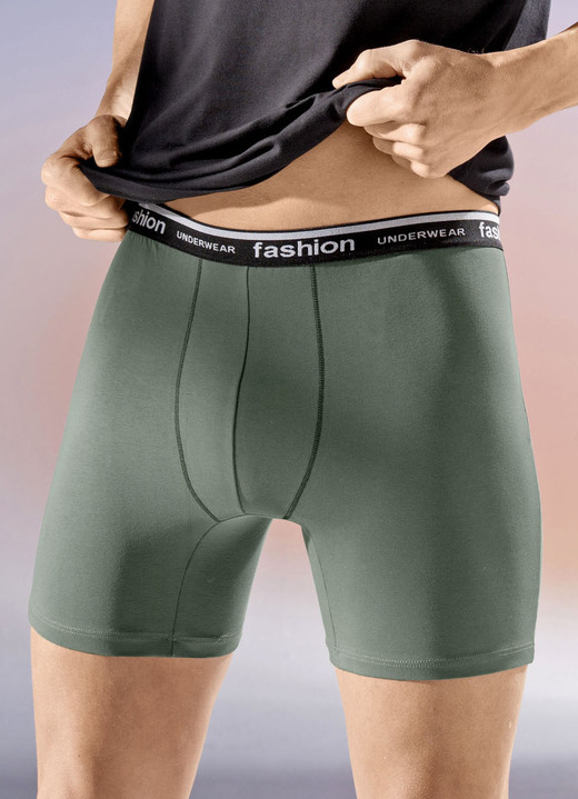 Unterhosen - Viererpack Pants mit Elastikbund, in Größe 005 bis 011, in Farbe 2X OLIV, 2X SCHWARZ Ansicht 1