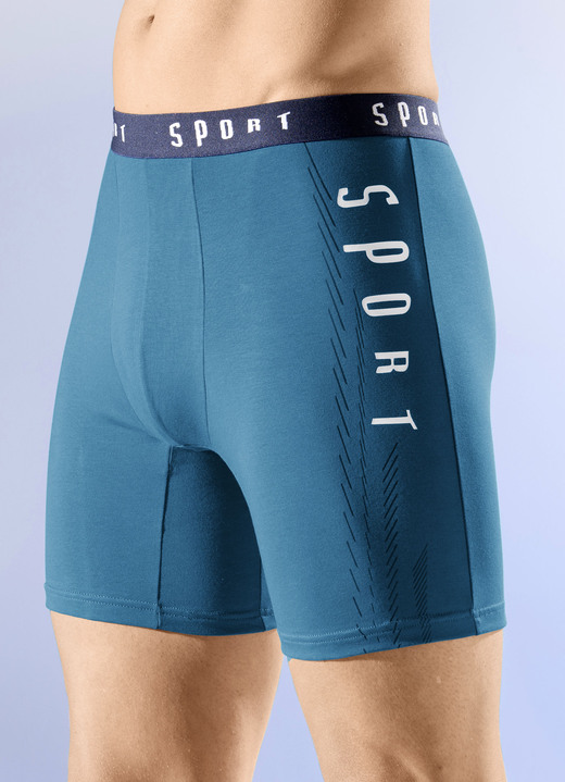 Unterhosen - Viererpack Pants mit Elastikbund, in Größe 005 bis 011, in Farbe 2X PETROL, 2 X MARINE