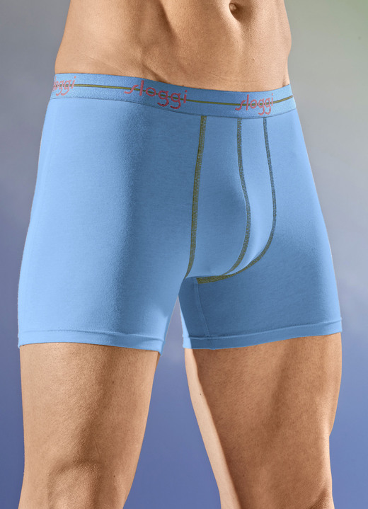 Unterhosen - Sloggi Zweierpack Pants mit Elastikbund, in Größe 004 bis 008, in Farbe 1X BLAU, 1X OLIV Ansicht 1