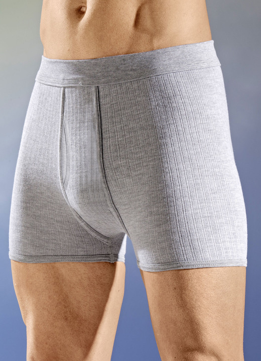 Unterhosen - Viererpack Unterhosen mit Softbund, in Größe 005 bis 012, in Farbe 2X GRAU MELIERT, 2X MARINE Ansicht 1