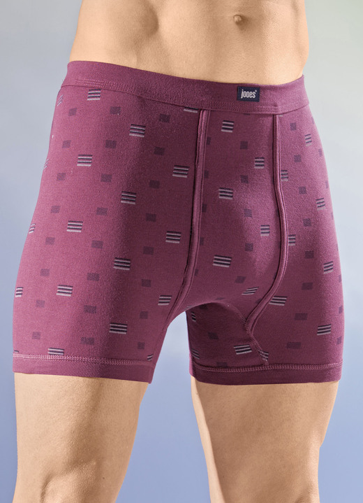 Unterhosen - Viererpack Unterhosen mit Softbund, in Größe 005 bis 014, in Farbe 2X RUBINROT-BUNT, 2X HELLGRAU-BUNT Ansicht 1