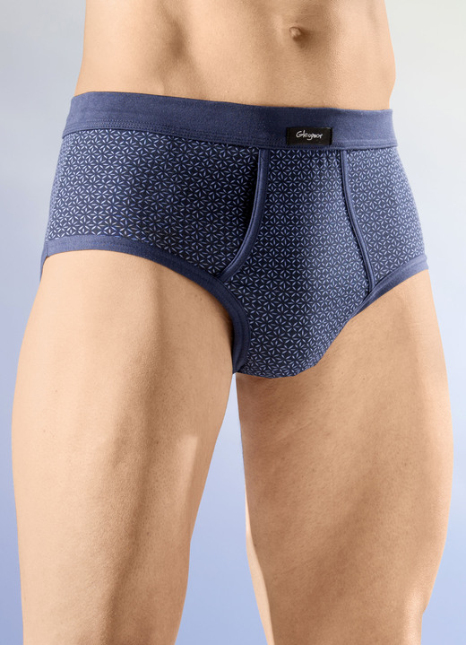 Unterhosen - Viererpack Slips mit Softbund, in Größe 005 bis 011, in Farbe 2X MARINE-JEANSBLAU, 2X JEANSBLAU-MARINE Ansicht 1