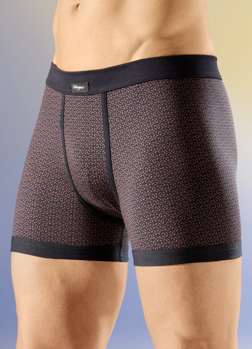 Unterhosen - Viererpack Unterhosen mit Softbund, in Größe 005 bis 011, in Farbe 2X SCHWARZ-TERRAKOTTA, 2X SCHWARZ-WEISS Ansicht 1