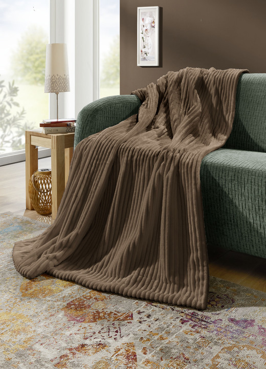Dekokissen & Hüllen - Wohnaccessoires in feiner Cord-Optik, in Größe 225 (Wohndecke, 150x200 cm) bis 410 (Kissen gefüllt, 50x 50 cm), in Farbe TAUPE Ansicht 1