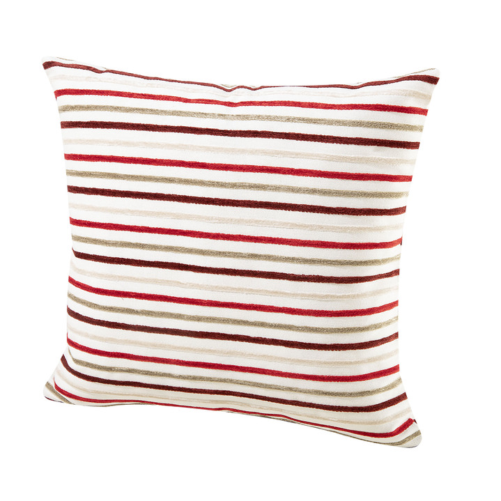 Dekokissen & Hüllen - Kissenbezug im Streifen-Design, in Größe 105 (40x40 cm) bis 110 (50x50 cm), in Farbe BORDEAUX Ansicht 1