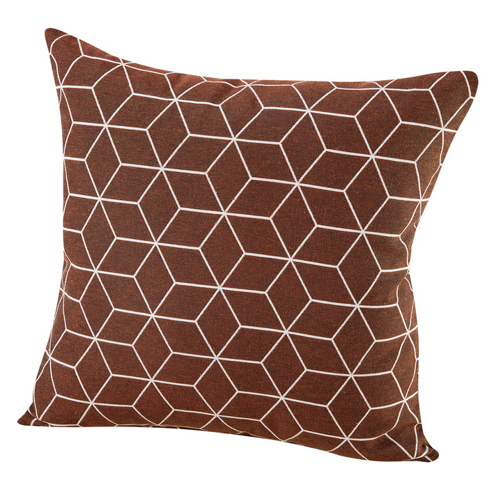 Dekokissen & Hüllen - Moderne Kissenbezüge in Jacquard-Qualität, in Größe 105 (40x40 cm) bis 110 (50x50 cm), in Farbe TERRA Ansicht 1