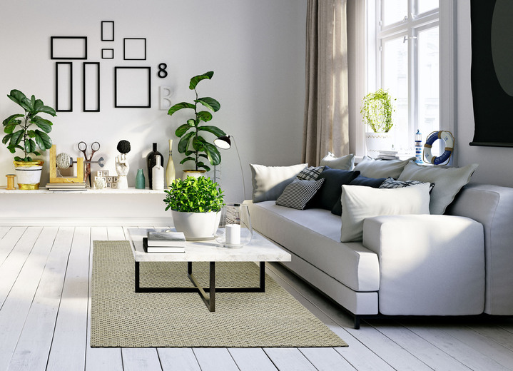 Modern - Flachwebteppich aus 100% Wolle, in Größe 113 (Brücke, 70x140 cm) bis 249 (Teppich, 160x230 cm), in Farbe BEIGE Ansicht 1