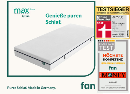Mehrzonen-Komfortschaumkern-Matratze «max foam by fan»