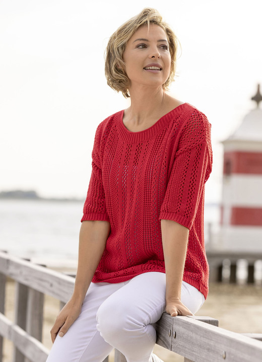 Basics - Pulli in Mustermix, in Größe 036 bis 052, in Farbe KIRSCHROT Ansicht 1