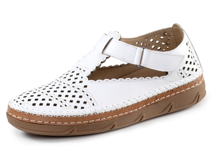 Slipper & Schnürschuhe - ELENA EDEN Slipper aus Rind-Nappaleder, in Größe 036 bis 043, in Farbe WEISS Ansicht 1