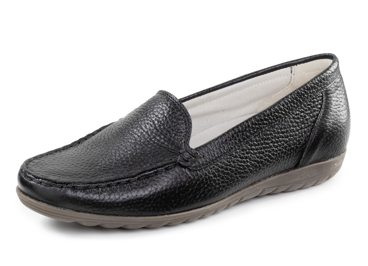 Weite H - Waldläufer, bequeme Damen-Slipper, Weite H, mit herausnehmbarem Fussbett, in Größe 3 1/2 bis 8, in Farbe SCHWARZ Ansicht 1