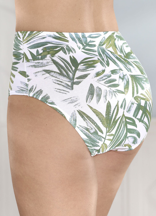 Slips - Viererpack Slips mit hübschem Floraldessin, in Größe 038 bis 054, in Farbe WEISS-GRÜN Ansicht 1