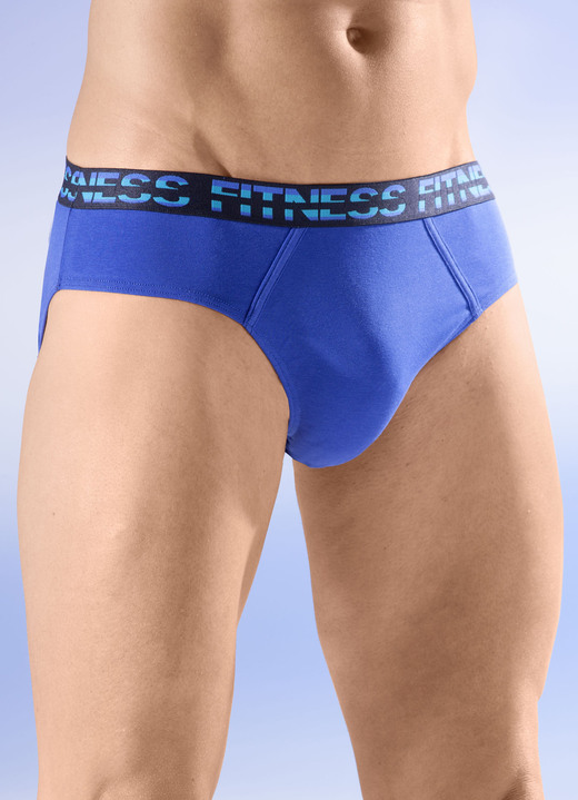 Unterhosen - Viererpack Slips mit Elastikbund, in Größe 004 bis 011, in Farbe 2X ROYALBLAU, 2X SCHWARZ Ansicht 1