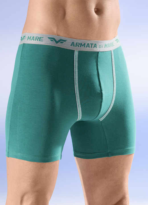 Unterhosen - Viererpack Pants mit Elastikbund, in Größe 005 bis 011, in Farbe 2X GRÜN, 2X GRAU MELIERT