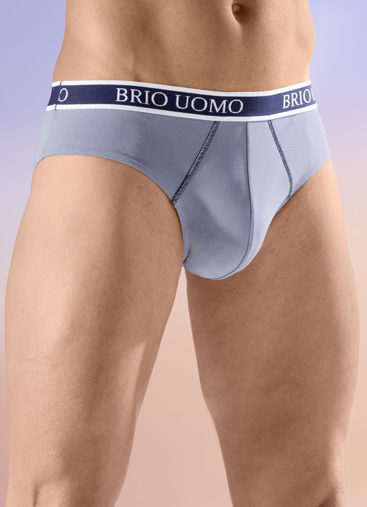 Unterhosen - Viererpack Slips mit Elastikbund, in Größe 004 bis 010, in Farbe 2X GRAUBLAU, 2X NAVY Ansicht 1