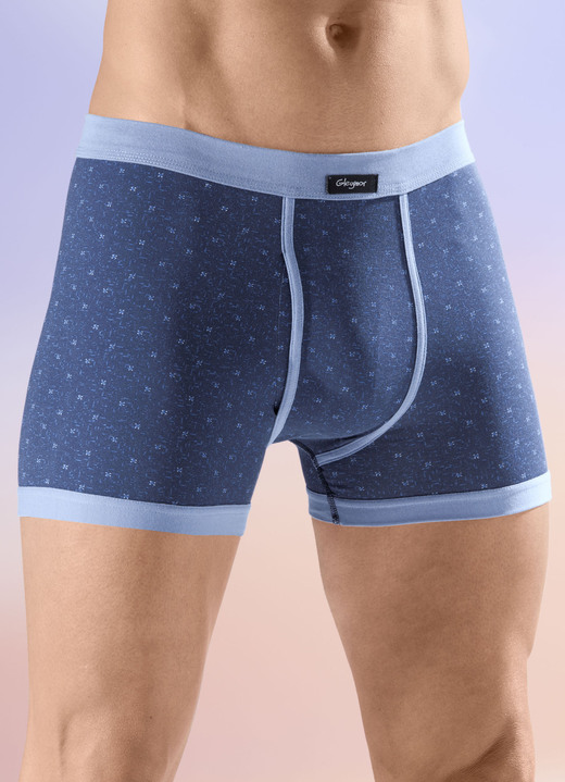 Unterhosen - Viererpack Unterhosen mit Alloverdessin, in Größe 005 bis 011, in Farbe 2X MARINE-HELLBLAU, 2X HELLBLAU-MARINE