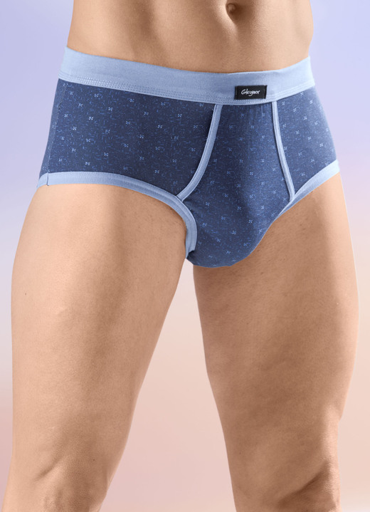 Unterhosen - Viererpack Slips mit Softbund, in Größe 005 bis 011, in Farbe 2X MARINE-HELLBLAU, 2X HELLBLAU-MARINE