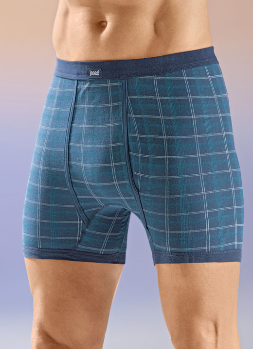 Unterhosen - Viererpack Unterhosen mit Karodessin Unterhosen - Viererpack Unterhosen mit Karodessin, in Größe 005 bis 014, in Farbe 2X MARINE-SMARAGD, 2X SMARAGD-MARINE