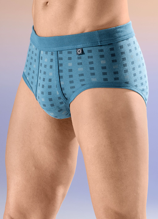 Unterhosen - Pfeilring Viererpack Slips mit Alloverdessin, in Größe 005 bis 014, in Farbe 2X SMARAGD-BUNT, 2X NAVY-BUNT Ansicht 1