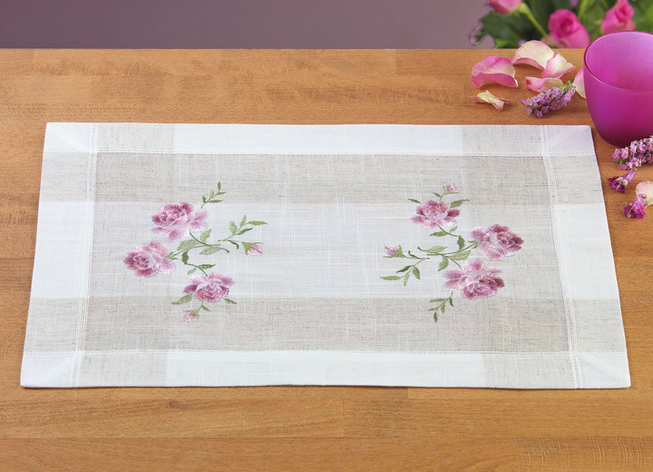 Tischdecken - Bestickte Tisch- und Raumdekoration, in Größe 101 (Deckchen, 35/ 50 cm) bis 404 (Kissenbezug, 40/ 40 cm), in Farbe SEKT-BUNT Ansicht 1