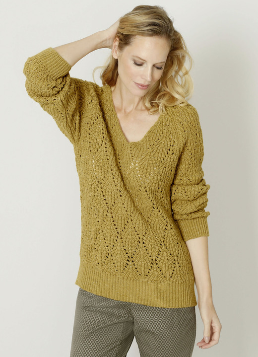 Basics - Pullover mit Alpaka, in Größe 038 bis 052, in Farbe SENF Ansicht 1