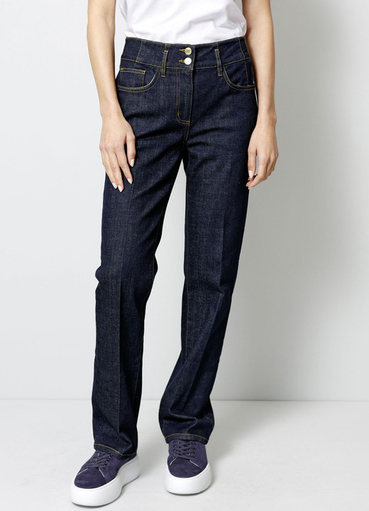 Hosen mit Knopf- und Reissverschluss - Jeans in 5-Pocket-Form Hosen mit Knopf- und Reissverschluss - Jeans in 5-Pocket-Form, in Größe 019 bis 052, in Farbe DUNKELBLAU