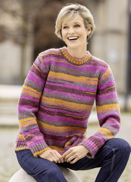 Langarm - Pullover mit Farbverlauf, in Größe L(44/46) bis XS(32/34), in Farbe MULTICOLOR Ansicht 1