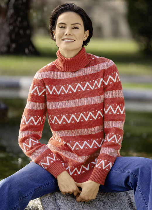 Langarm - Pullover in Mustermix Langarm - Pullover in Mustermix, in Größe 036 bis 052, in Farbe HUMMER-WEISS