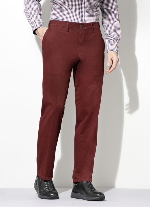 Hosen - Hose von «Francesco Botti» mit Komfortbund in 3 Farben, in Größe 024 bis 062, in Farbe BURGUND Ansicht 1