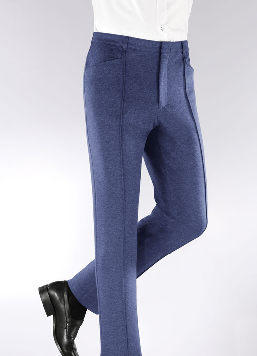 Hosen - «Klaus Modelle»-Hose mit Dehnbund in 4 Farben, in Größe 024 bis 060, in Farbe RAUCHBLAU Ansicht 1