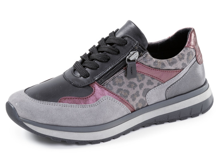 Weite H - ELENA EDEN, trendige Damen-Sneaker, Weite H, mit herausnehmbarem Fussbett, in Größe 036 bis 042, in Farbe GRAU-BUNT Ansicht 1