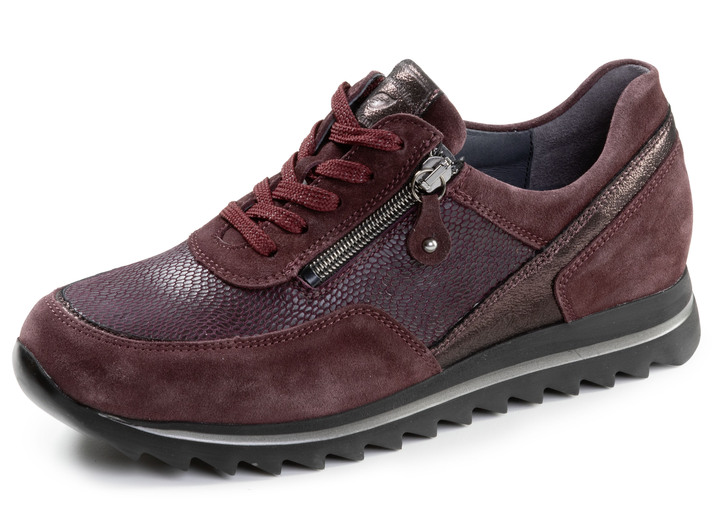 Weite H - Waldläufer, bequeme Damen-Sneaker, Weite H, mit herausnehmbarem Fussbett, in Größe 3 1/2 bis 8, in Farbe BORDEAUX Ansicht 1