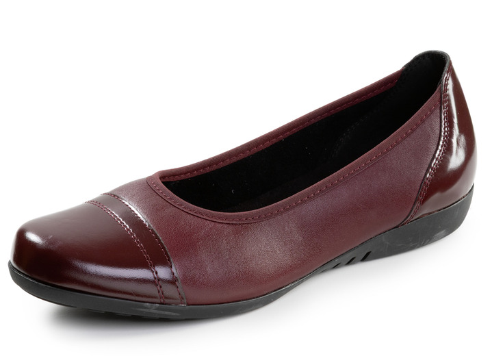 Pumps & Ballerina - ELENA EDEN, klassische Damen-Ballerinas, Weite G, mit herausnehmbarem Fussbett, in Größe 036 bis 042, in Farbe BURGUND Ansicht 1