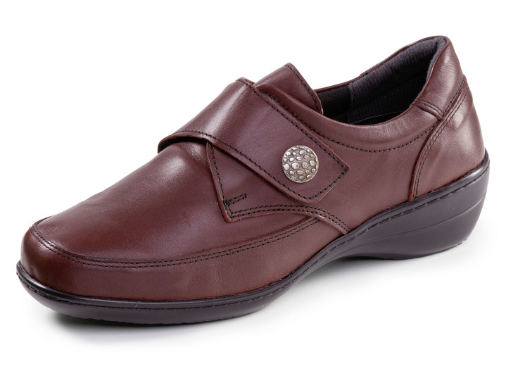 Weite H - ELENA EDEN, bequeme Damen-Slipper, WeiteH, mit herausnehmbarem Fussbett, in Größe 036 bis 043, in Farbe BURGUND Ansicht 1