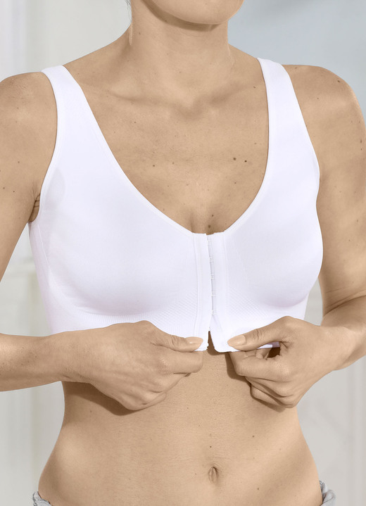 Vorderverschluss-BH - BH mit praktischem Vorderverschluss, in Größe 3XL bis XXL, in Farbe WEISS Ansicht 1