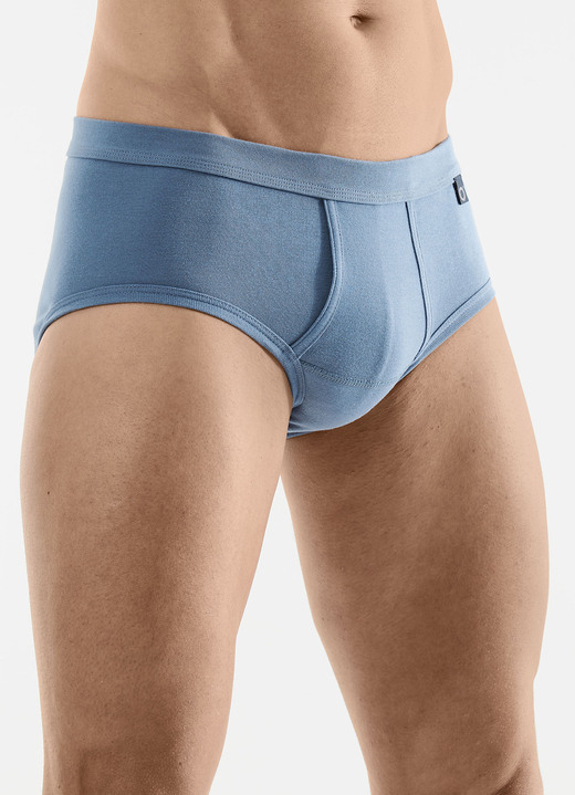 Unterhosen - Pfeilring Dreierpack Slips aus Feinripp, in Größe 005 bis 014, in Farbe 2X JEANSBLAU, 1X MARINE Ansicht 1