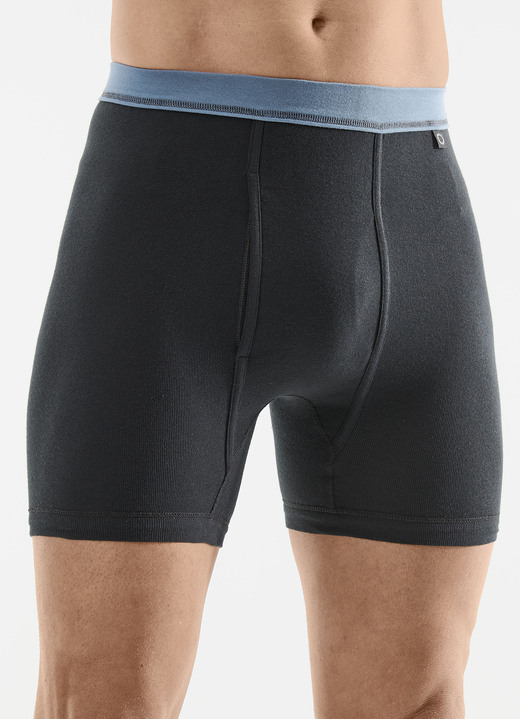 Unterhosen - Pfeilring Dreierpack Unterhosen aus Feinripp, in Größe 005 bis 014, in Farbe 3X ANTHRAZIT-JEANSBLAU